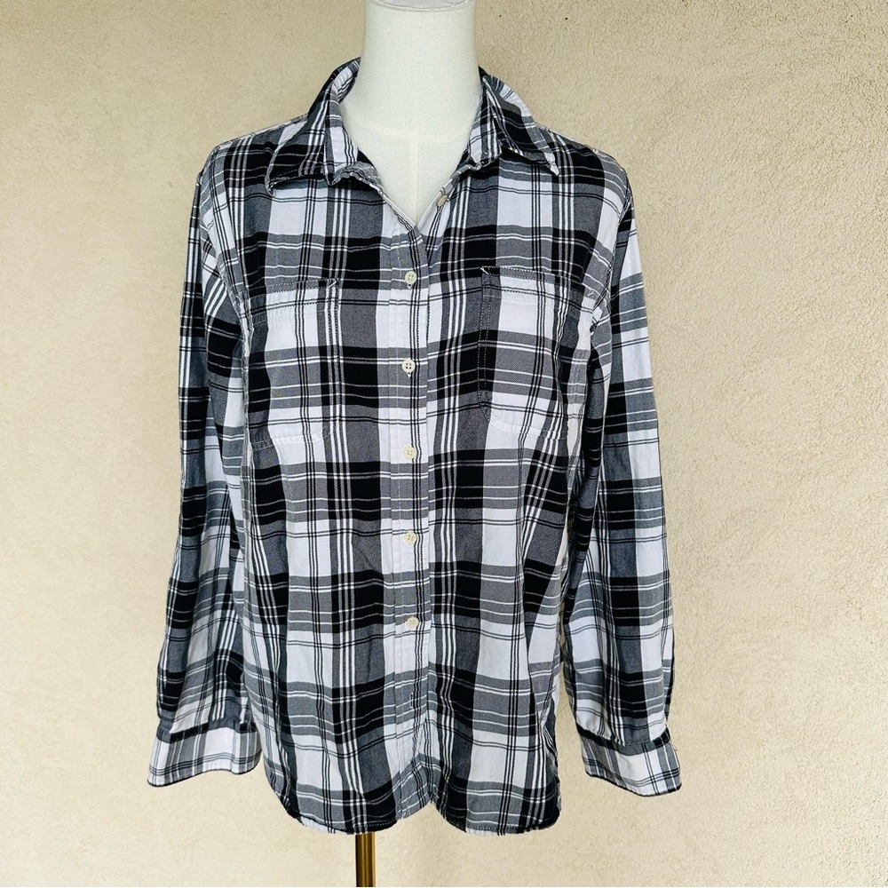 Lauren Ralph Lauren Plaid Roll Tab Sleeve  Button Up